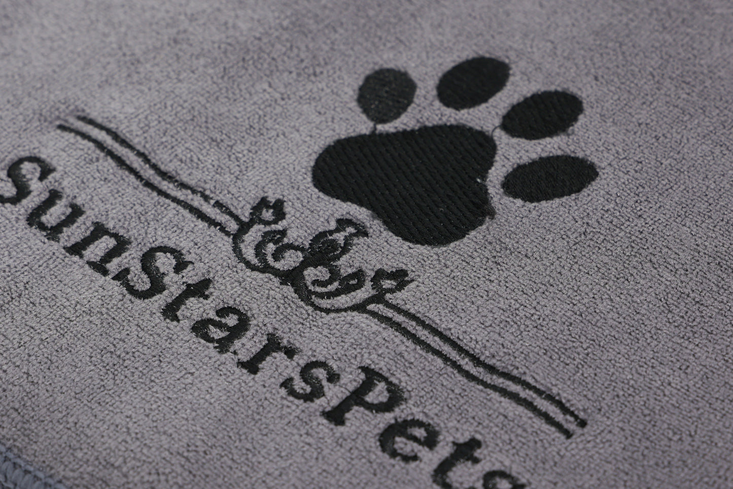 SunStarsPets ペットタオル|犬・猫用 超吸水マイクロファイバータオル(大判140×70cm/厚手・超ソフト・グレー)体拭きに最適