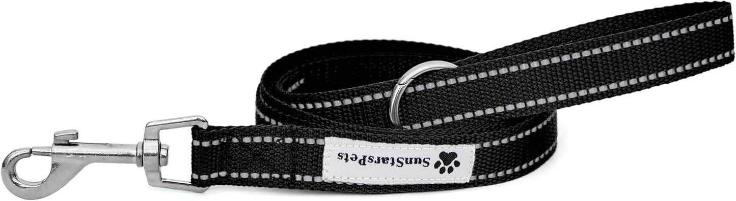 SunStarsPets 犬用ロングリード|反射素材・調整可・150cm(オレンジ)小型〜大型犬対応