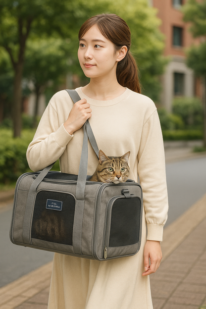 ペットキャリー 折りたたみ 猫 小型犬用｜7kg対応・キャリーバッグ・通院・避難・旅行｜SunStarsPets