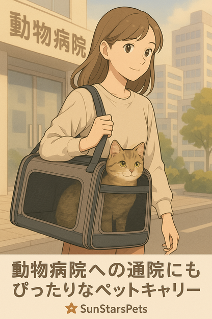 ペットキャリー 折りたたみ 猫 小型犬用｜7kg対応・キャリーバッグ・通院・避難・旅行｜SunStarsPets