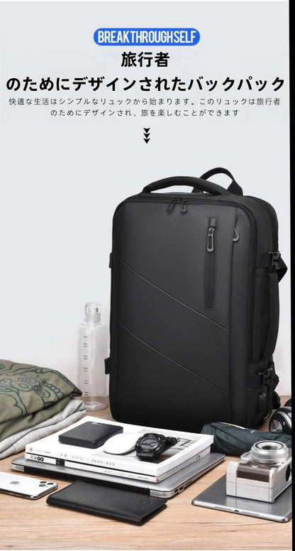ビジネスリュック メンズ 大容量38L｜撥水・PC収納・出張・2way拡張｜Sun&Stars