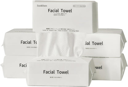 クレンジングタオル フェイシャルタオル 【天然パルプ100％】 使い捨て洗顔タオル 乾湿両用 敏感肌対応 スキンケア 化粧落とし