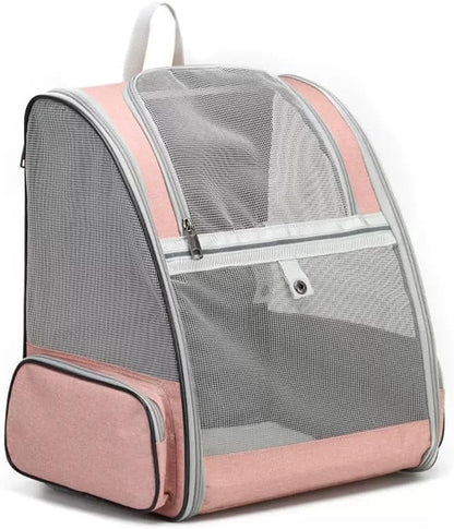 SunStarsPets ペットキャリー｜猫・小型犬用リュック型キャリーバッグ（折りたたみ式／通気性・安全設計／グレー）