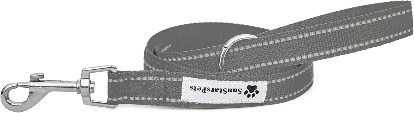 SunStarsPets 犬用ロングリード｜反射素材・調整可・150cm（オレンジ）小型〜大型犬対応