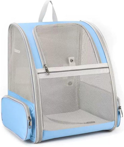 SunStarsPets ペットキャリー｜猫・小型犬用リュック型キャリーバッグ（折りたたみ式／通気性・安全設計／グレー）