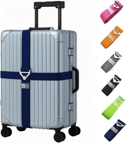 スーツケースベルト 金属バックル付き 高弾性 固定バンド Mサイズ 調節可能 目印・飛び出し防止 旅行便利グッズ