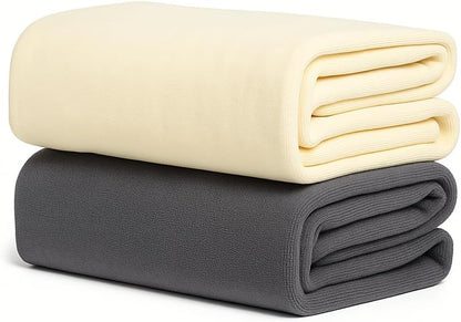 SunStarsPets ペットタオル｜犬・猫用 超吸水マイクロファイバータオル（大判140×70cm／厚手・超ソフト・グレー）体拭きに最適