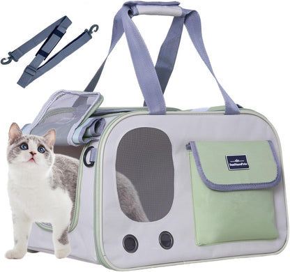 SunStarsPets 折りたたみ式ペットキャリー｜猫・小型犬用／通気性・飛び出し防止・8kg対応（オレンジ）