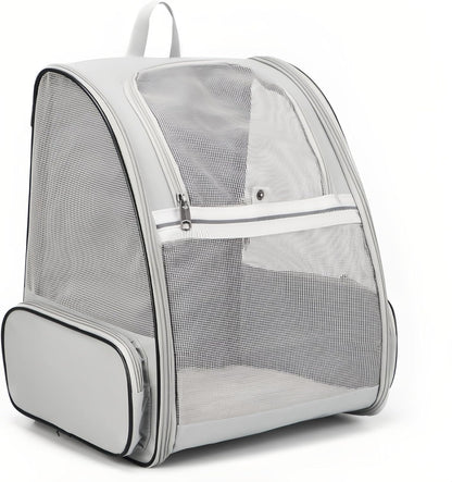 SunStarsPets ペットキャリー｜猫・小型犬用リュック型キャリーバッグ（折りたたみ式／通気性・安全設計／グレー）