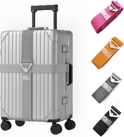 スーツケースベルト 金属バックル付き 高弾性 固定バンド Mサイズ 調節可能 目印・飛び出し防止 旅行便利グッズ