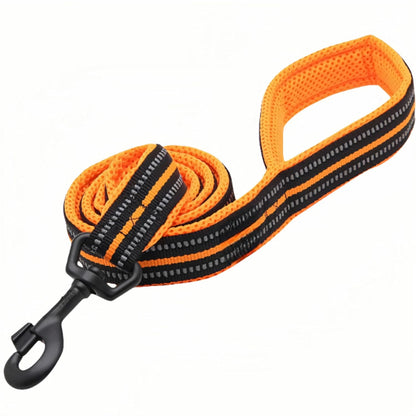 SunStarsPets 犬用ロングリード｜反射素材・調整可・150cm（オレンジ）小型〜大型犬対応