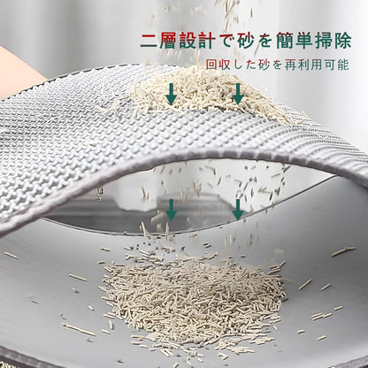 Sunstarspets 猫トイレマット:多機能 飛び散り防止・45CM×60CM・中・大サイズ・EVA滑り止め・防水防カビ臭防止・マッサージ式・高耐久・四季適用・掃除簡単(カーキ色M)