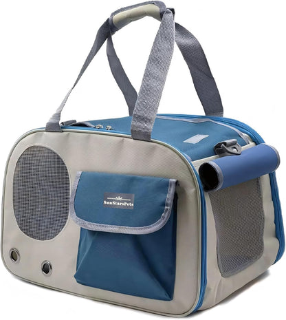 SunStarsPets 折りたたみ式ペットキャリー｜猫・小型犬用／通気性・飛び出し防止・8kg対応（オレンジ）