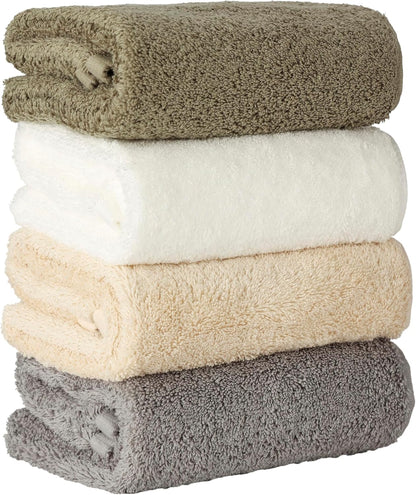 Sun&Stars フェイスタオル 4枚セット 【綿100％】 厚手 吸水速乾 抗菌防臭 肌に優しい ホテル仕様 やわらかパイル 赤ちゃん安心 一人暮らし・新生活向け