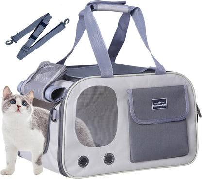 SunStarsPets 折りたたみ式ペットキャリー｜猫・小型犬用／通気性・飛び出し防止・8kg対応（オレンジ）