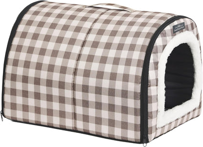 SunStarsPets 猫ハウス｜ドーム型ペットベッド・ふわふわ室内用キャットハウス｜暖かい＆冷感 両用マット付き・洗える仕様寒さ対策にも◎