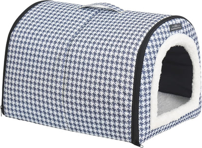 SunStarsPets 猫ハウス｜ドーム型ペットベッド・ふわふわ室内用キャットハウス｜暖かい＆冷感 両用マット付き・洗える仕様寒さ対策にも◎